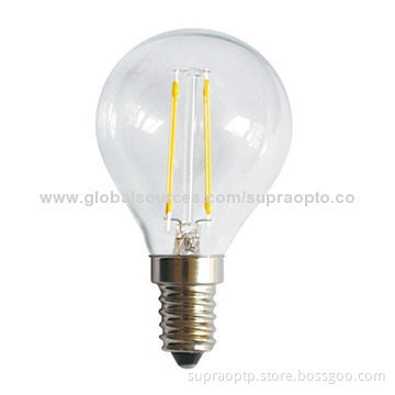 C37/2w E14 Filament LED Bulbs, 2700K Color Temperature